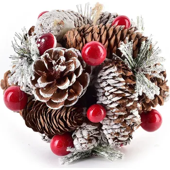 Vánoční dekorace Vánoční závěsná kulová dekorace SANTA LILA 12 cm přírodní