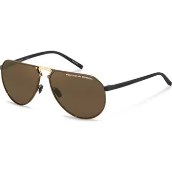 Sluneční brýle PORSCHE DESIGN Sunglasses P´8938 Hexagon Sluneční brýle černozlaté se skly v hnědé (Moderní pilotky vyrobené ze 100% titanu s postranicemi RXP®. )