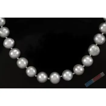 Náhrdelník Náhrdelník ze sladkovodních perel, prům. cca 8 mm, stříbrná barva, provazovaný (PS3631S)