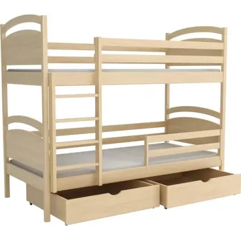 Dětská postel Patrová postel WOOD 006 80x200 cm borovice masiv - více odstínů