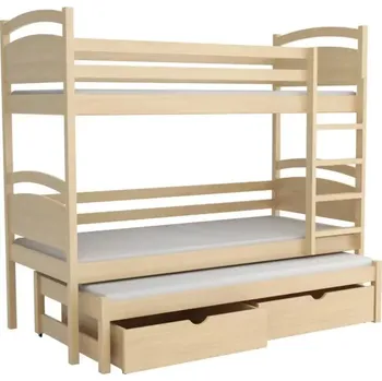 Postel Patrová postel s přistýlkou WOOD -V 002 200x90 cm - více odstínů