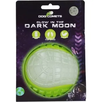 Hračka pro psa Hračka DOG COMETS guma - Dark Moon svítící míč zelený (L) 10cm