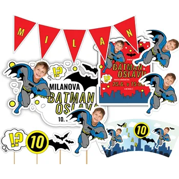 Party nádobí Personal Personalizovaný narodeninový set - Batman