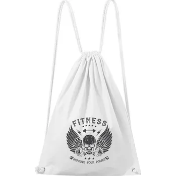 Sportovní batoh DOBRÝ TRIKO Bavlněný batoh Fitness Barva: Bílá
