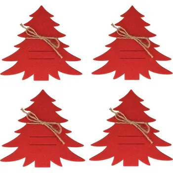 Příbor Sada 4 ks vánočních obalů na příbor Red Tree červená