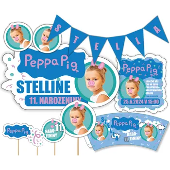 Party nádobí Personal Personalizovaný narodeninový set - Peppa Pig