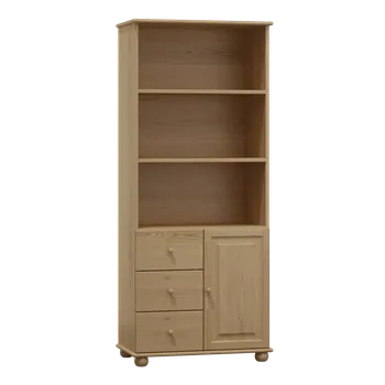 Knihovna Dřevěná knihovna MB 67A borovice masiv 80x190x42 cm