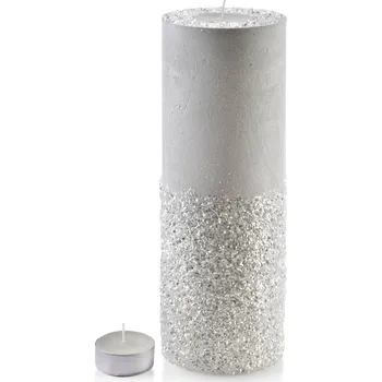 Svícen Velký moderní svícen Diament 36 cm bílý