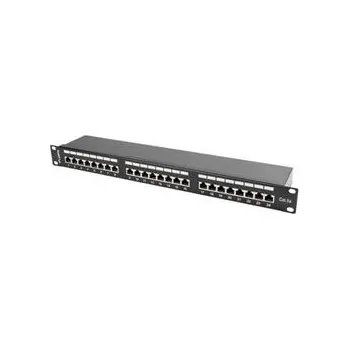 Patch panel LANBERG PATCH PANEL 24 PORT 1U 19” CAT.5E SHIELDED BLACK