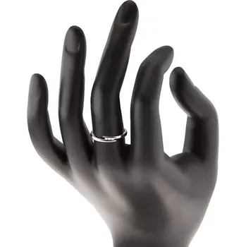 Prsten Prsten z bílého 14K zlata - tenká lesklá ramena, tři blýskavé čiré brilianty - Velikost: 58