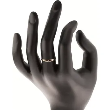 Prsten Zlatý prsten 585 - blýskavý diamant čiré barvy, hladká vypouklá ramena - Velikost: 50