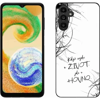 Pouzdro na mobilní telefon Gelový kryt mmCase na Samsung Galaxy A04s (164.7x76.7x9.1mm) - vtipný text 16 bílé pozadí
