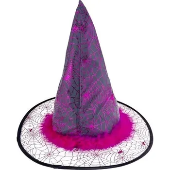 Karnevalový doplněk Funny Fashion Klobouk čarodějnice, růžový