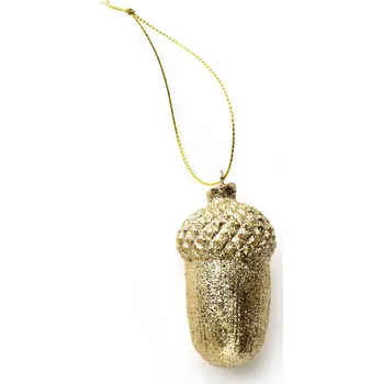 Vánoční dekorace Vánoční závěsná ozdoba SANTA LILA ŽALUD 7 cm zlatá