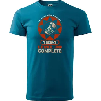 Pánské tričko DOBRÝ TRIKO Pánské tričko s potiskem Level 30 complete Velikost: 2XL, Barva: Petrolejová