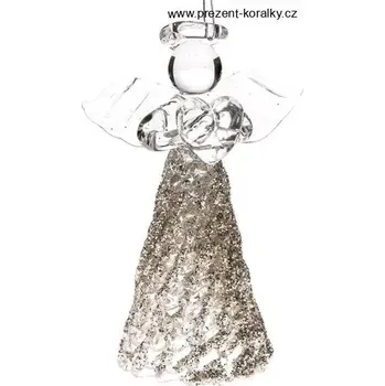 Vánoční dekorace Sleněný andílek (Anděl se srdcem)