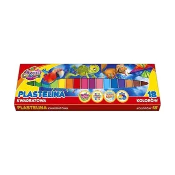 Set školních potřeb Plastelina kwadratowa 18 kolorów (pl, 2000, Sweet colours)