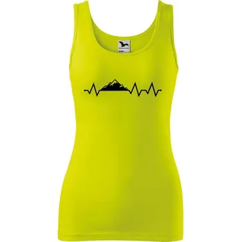 DOBRÝ TRIKO Dámské tílko s potiskem Tep hory Velikost: XS, Barva: Limetková