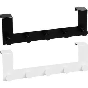 Věšák Bílý/černý kovový věšák na dveře 35 cm – Casa Selección ID_1640372