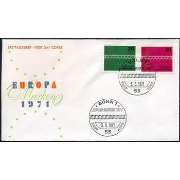Poštovní známka Deutsche Bundespost FDC MiNr. 675 - 676 (3) (3.5.1971) - SRN - EUROPA 1971