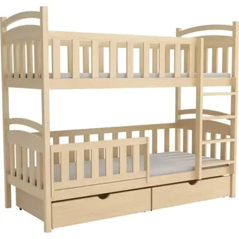 Dětská postel Patrová postel WOOD 007 80x200 cm borovice masiv - více odstínů