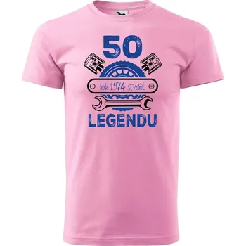 Pánské tričko DOBRÝ TRIKO Pánské tričko s potiskem 50 let legenda Velikost: S, Barva: Růžová