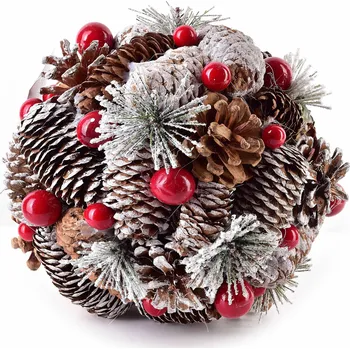 Vánoční dekorace Mondex SANTA LILA vánoční závěsná kulová dekorace 18 cm přírodní