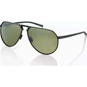 Sluneční brýle PORSCHE DESIGN Sunglasses P´8938 Hexagon Sluneční brýle černé se skly v barvě olivové polarizované (Moderní pilotky vyrobené ze 100% titanu s postranicemi RXP®. )