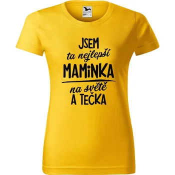 Dámské tričko DOBRÝ TRIKO Dámské tričko s potiskem Nejlepší maminka na světě Barva: Žlutá, Velikost: 2XL
