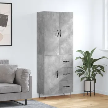 Příborník do zásuvky vidaXL Skříň highboard 69,5 x 34 x 180 cm kompozitní dřevo [3198093] Barva: Betonová šedá