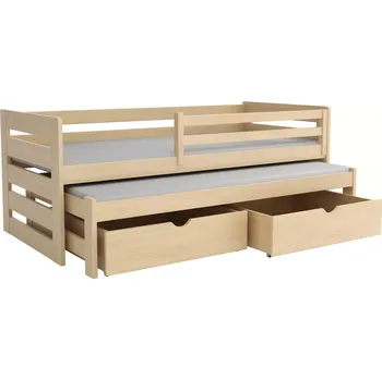 Postel VOJTA 007 s výsuvným lůžkem borovice masiv 90x200 cm