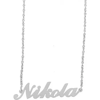 Šperk Ewena Řetízek z oceli se jménem Nikola stříbrný