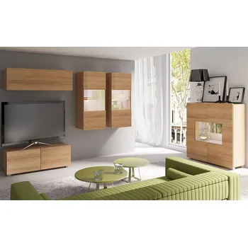 Obývací stěna Obývací stěna CALABRINI d | 300 cm | 5 dílů Q | dub zlatý