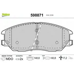 Sada brzdových destiček, kotoučová brzda VALEO 598871