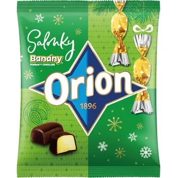 Čokoláda ORION Čokoláda Salonky banány fondán v čokoládě 41 %, 340 g
