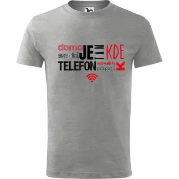Chlapecké tričko DOBRÝ TRIKO Dětské tričko s potiskem Wifi Velikost: 158/12 let, Barva: Tmavě šedý melír