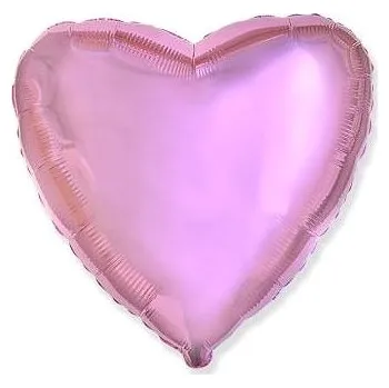 Balónek Balón foliový 45 cm srdce světle růžové metalické - valentýn / svatba
