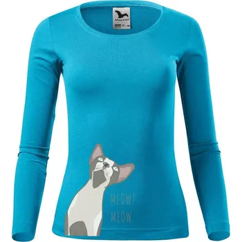 Dámské tričko Dámské tričko s dlouhým rukávem Sphynx Velikost: S, Barva: Tyrkysová