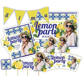 Party nádobí Personal Personalizovaný narozeninový set - Lemon party