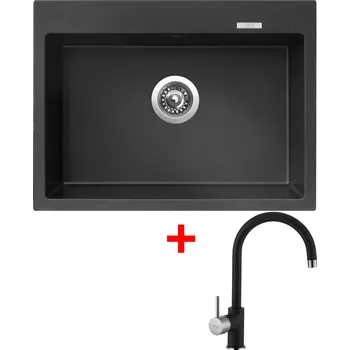 Granitový dřez Akční Sinks MAXIMO 680 Metalblack + VITALIA GR