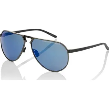 Sluneční brýle PORSCHE DESIGN Sunglasses P´8938 Hexagon Sluneční brýle šedočerné se skly v tmavě modré a zrcadlové (Moderní pilotky vyrobené ze 100% titanu s postranicemi RXP®.)
