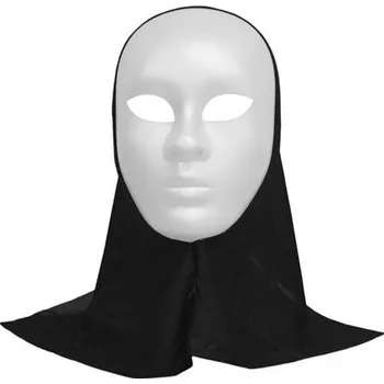 Karnevalová maska Maska s kapucí, bílá