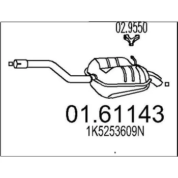 Výfukový systém Zadni tlumic vyfuku MTS 01.61143