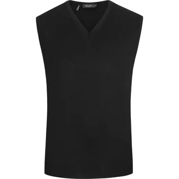 Pánská vesta Velké Velikosti - Maerz - Vesta z merino vlny - 58 - Černá