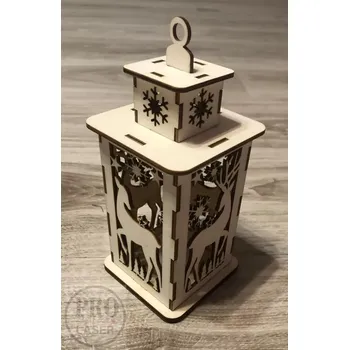 Lucerna Dřevěná vánoční lucerna srnky