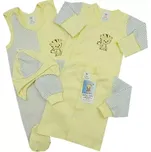 4-dílná soupravička do porodnice žlutá pásky tygříček