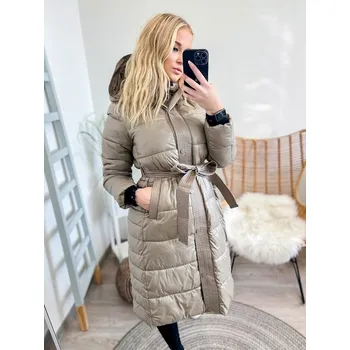 Stylová dámská zimní bunda v latté barvě, VELIKOST 2XL