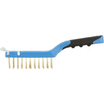 Drátěný kartáč Högert Mosazný drátěný kartáč se škrabkou HT3B642