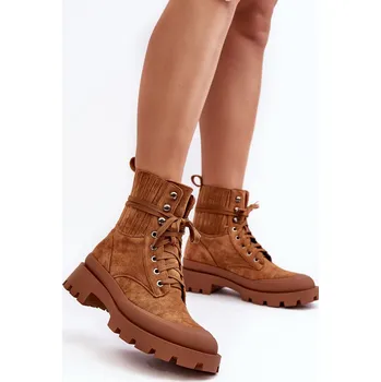 Dámské kozačky Botky Trapery Dámské Šněrovací Gordts Barva: Béžová, Velikost: 38