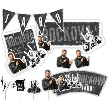 Party nádobí Personal Personalizovaný narozeninový set - ROCK